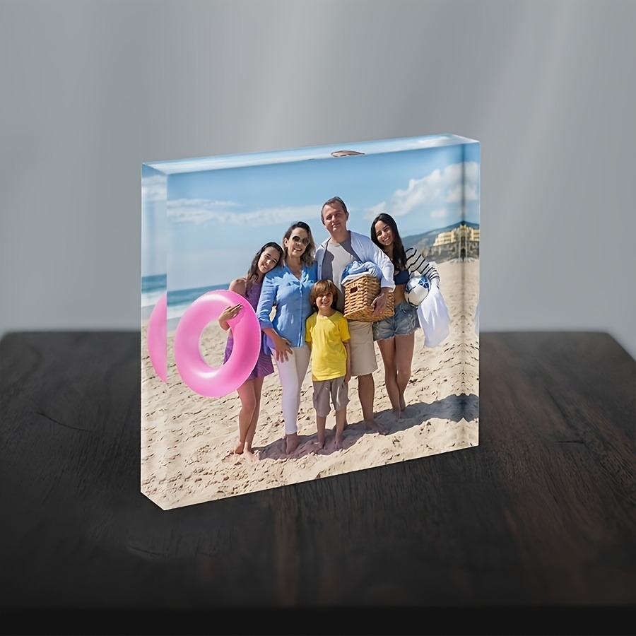 Photo Acrylic Block - 1PC カスタム写真アクリル製パーソナライズギフト 家族、お母さん、友人、誕生日、記念日、結婚式、バレンタインデーに