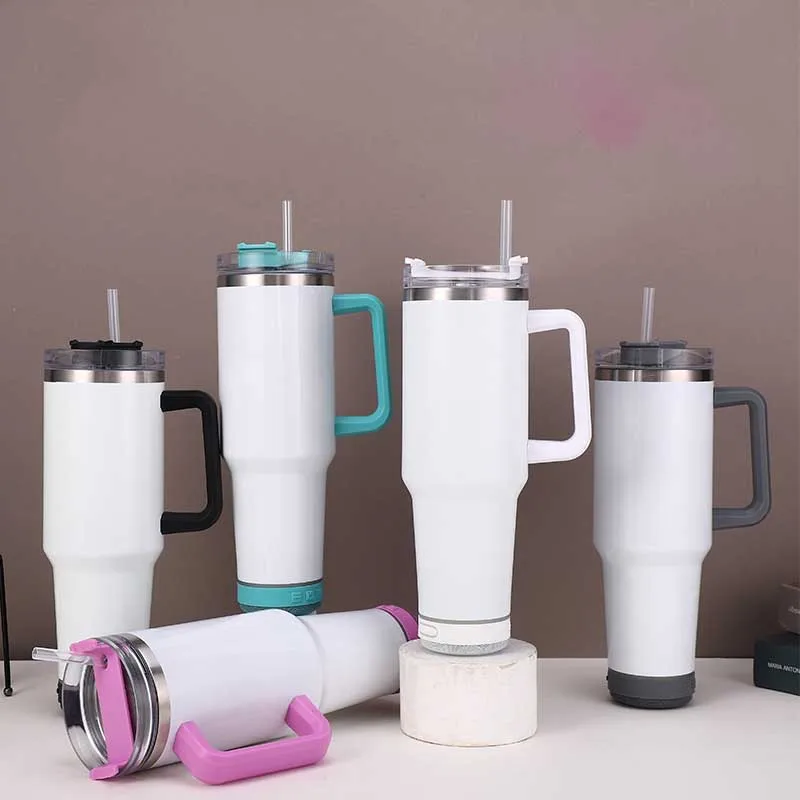 Water Bottle Blank - 40オンス昇華プリント対応タンブラー ステンレス製真空断熱ミュージックカップ ワイヤレスオーディオスピーカー ステレオウォーターボトル 車用カップ マグカップ