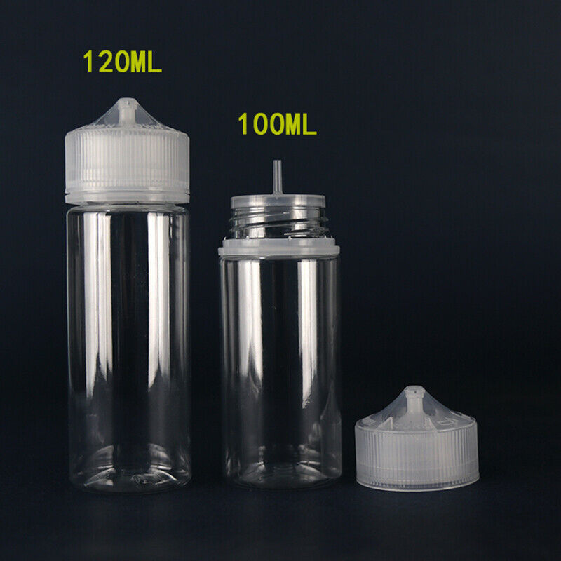 Water Bottle Blank - 5個30ミリリットル/60ミリリットル/100ミリリットル/120ミリリットルのプラスチックpet空のスポイトe液体アイ明確な水ボトルロング先端キャップV3汁油蒸気を吸うペンボトル