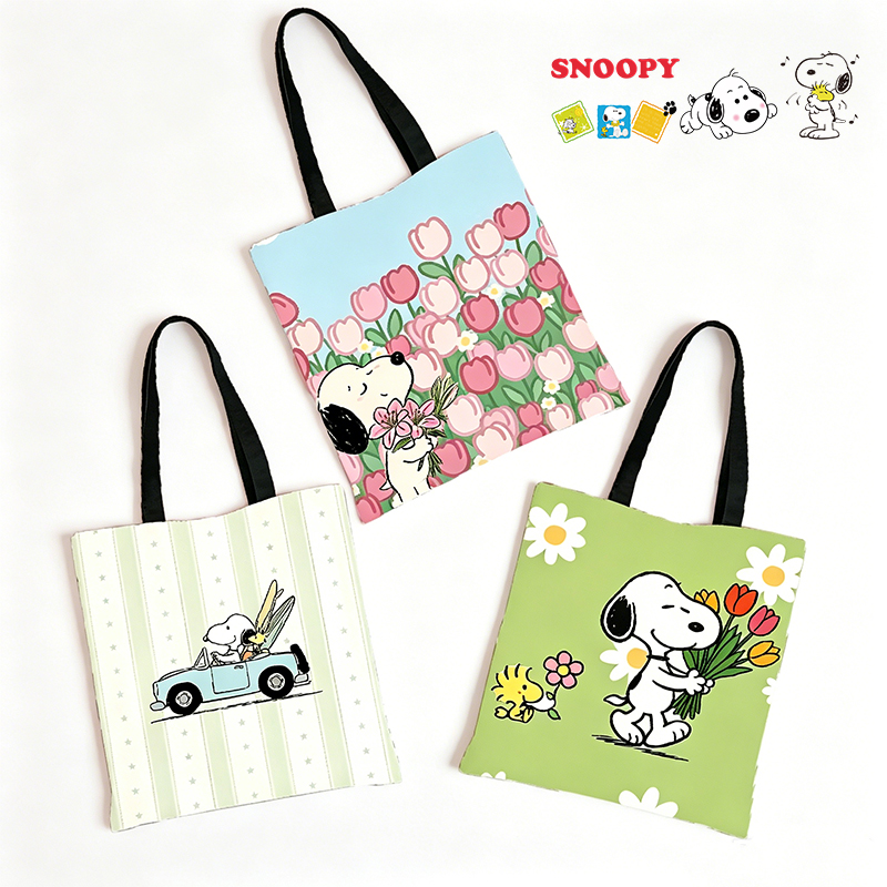 スヌーピー昇華キャンバスバッグ女性ショルダーバッグかわいい漫 - Tote Bag Sublimation のレビューと価格